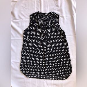 Sleeveless Black and White Polka Dot Top